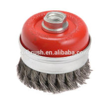 Perfect Twist knot rotary steel wire cup brush Removes Paint Rust Fast